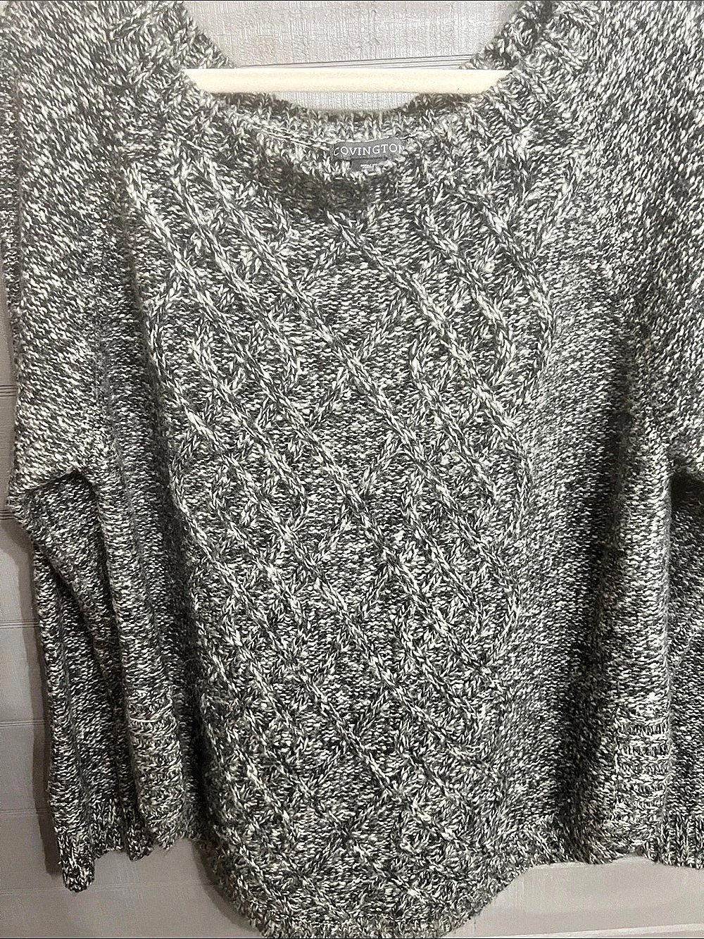 Covington Marled Knit Crew Neck Sweater Size Medium
